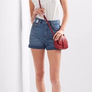 High waisted denim shorts w/ stars and bandana